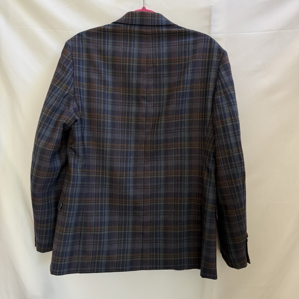 Tallia Men Suit 40R Windowpane Plaid Wool Blend Blazer Sport Coat Jacket - Picture 4 of 12